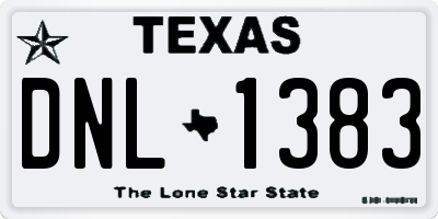 TX license plate DNL1383