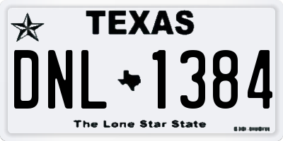 TX license plate DNL1384