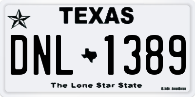 TX license plate DNL1389