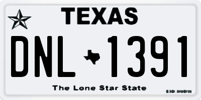 TX license plate DNL1391