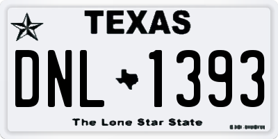TX license plate DNL1393