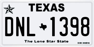 TX license plate DNL1398