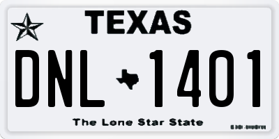 TX license plate DNL1401