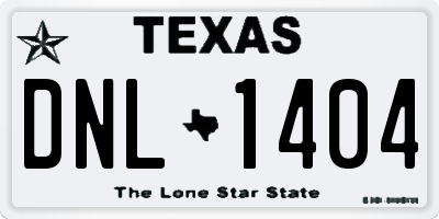 TX license plate DNL1404