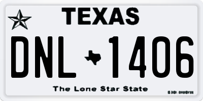 TX license plate DNL1406