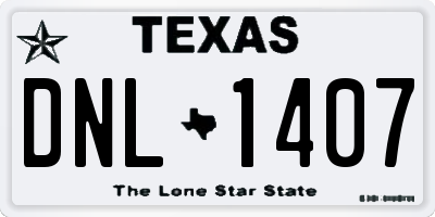 TX license plate DNL1407