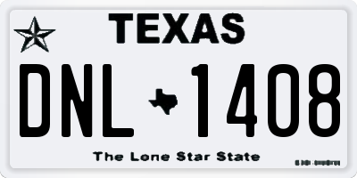 TX license plate DNL1408