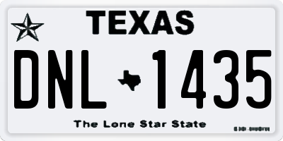 TX license plate DNL1435