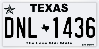 TX license plate DNL1436
