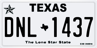 TX license plate DNL1437