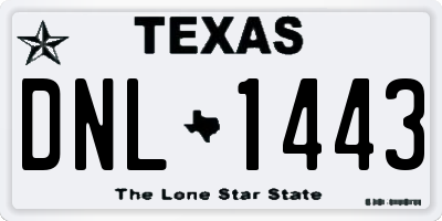 TX license plate DNL1443