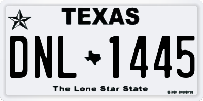 TX license plate DNL1445