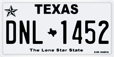 TX license plate DNL1452