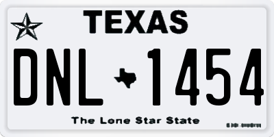 TX license plate DNL1454