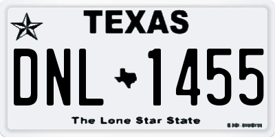 TX license plate DNL1455