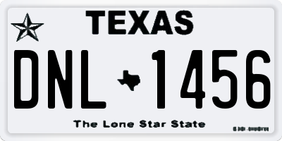 TX license plate DNL1456