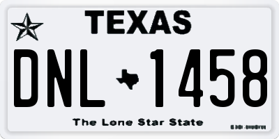 TX license plate DNL1458