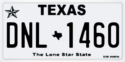TX license plate DNL1460