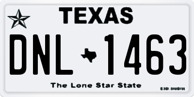 TX license plate DNL1463