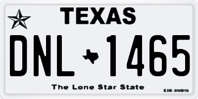 TX license plate DNL1465
