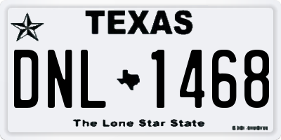 TX license plate DNL1468