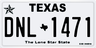 TX license plate DNL1471