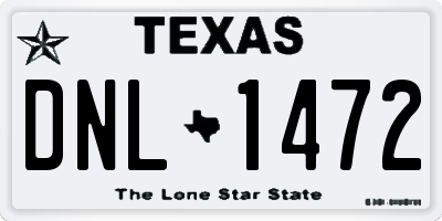 TX license plate DNL1472