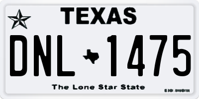 TX license plate DNL1475