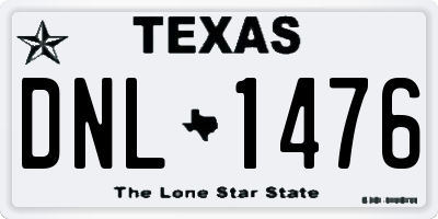 TX license plate DNL1476