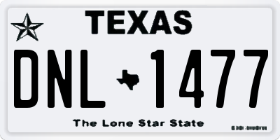 TX license plate DNL1477