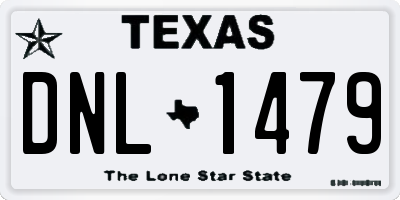TX license plate DNL1479