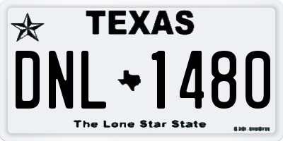 TX license plate DNL1480