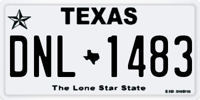 TX license plate DNL1483