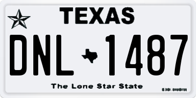 TX license plate DNL1487