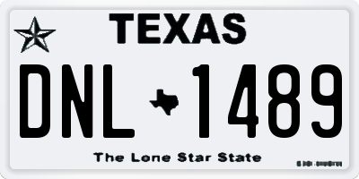 TX license plate DNL1489