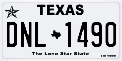 TX license plate DNL1490
