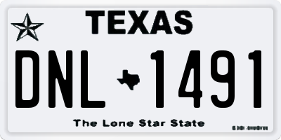 TX license plate DNL1491
