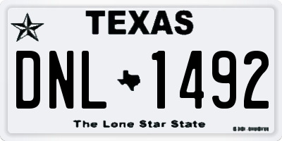 TX license plate DNL1492