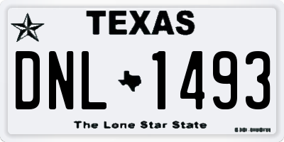 TX license plate DNL1493