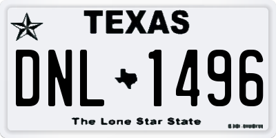 TX license plate DNL1496