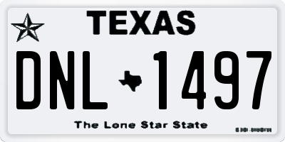 TX license plate DNL1497