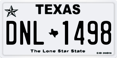 TX license plate DNL1498