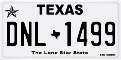 TX license plate DNL1499