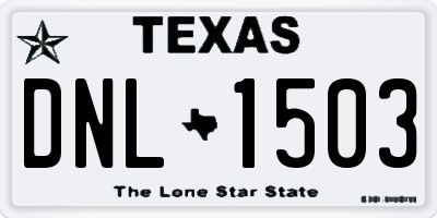 TX license plate DNL1503