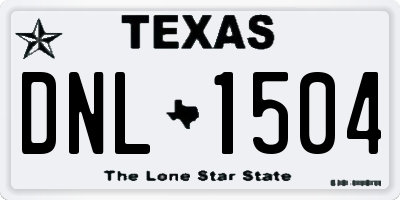 TX license plate DNL1504