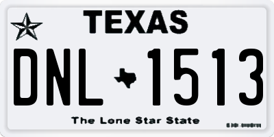 TX license plate DNL1513