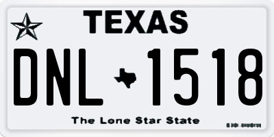TX license plate DNL1518