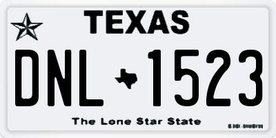 TX license plate DNL1523