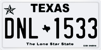 TX license plate DNL1533