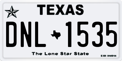 TX license plate DNL1535